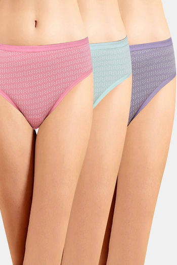 Buy Incare Low Rise Half Coverage Bikini Panty (Pack of 3) - Assorted